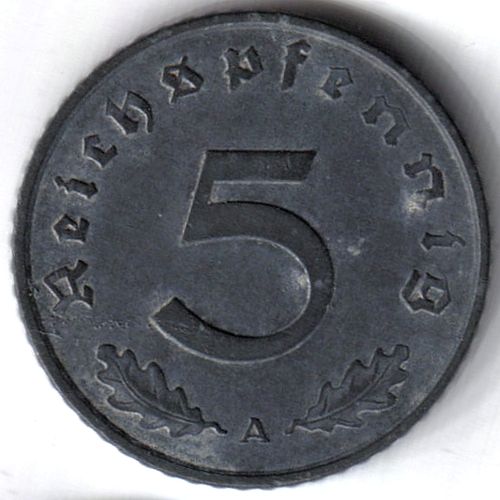 5 Reichs pfennig 1940 A líc